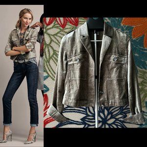 CAbi Sunday Topper 3377 - Beautiful Sleek Velvet Jacket in Jean Jacket Style - M